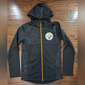 Pittsburgh Steelers Football Fanatics Black Zip  Up Lightweight Jacket Size S